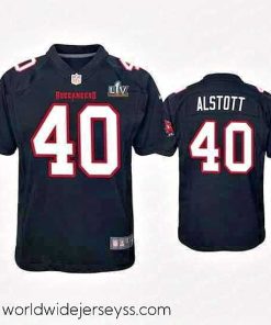 Exquisitely designed Mike Alstott Buccaneers Black Super Bowl Lv Game Fashion Jersey