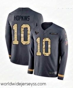 Exceptionally fashioned Nike Houston Texans 10 DeAndre Hopkins Limited Black Salute to Service Therma Long Sleeve NFL Jersey