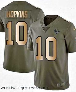 Marvelously styled Nike Houston Texans 10 DeAndre Hopkins Limited OliveGold 2017 Salute to Service NFL Jersey