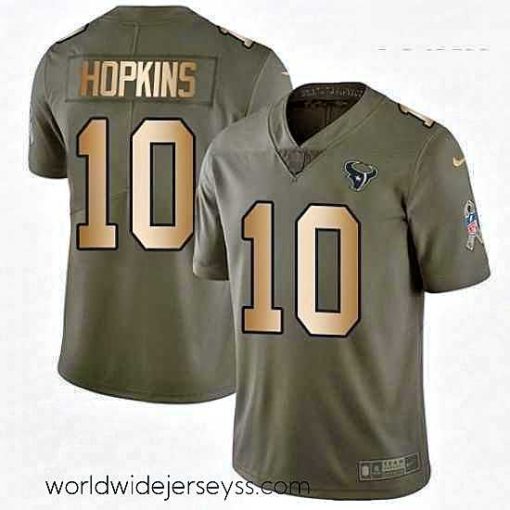 Marvelously styled Nike Houston Texans 10 DeAndre Hopkins Limited OliveGold 2017 Salute to Service NFL Jersey