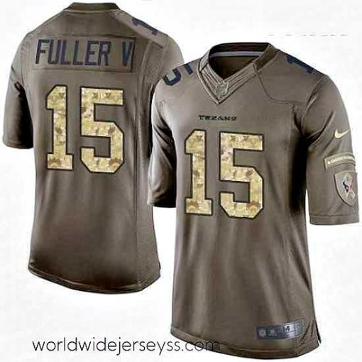 Exceptionally fashioned Nike Houston Texans 15 Will Fuller V Elite Green Salute to Service NFL Jersey