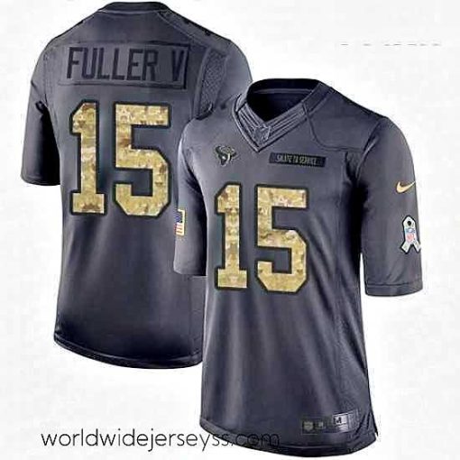 Superbly made Nike Houston Texans 15 Will Fuller V Limited Black 2016 Salute to Service NFL Jersey