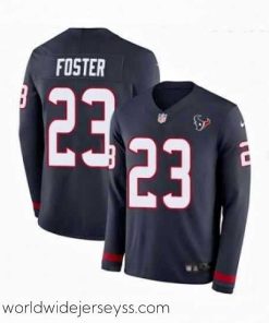 Marvelously styled Nike Houston Texans 23 Arian Foster Limited Navy Blue Therma Long Sleeve NFL Jersey