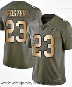 Marvelously styled Nike Houston Texans 23 Arian Foster Limited OliveGold 2017 Salute to Service NFL Jersey