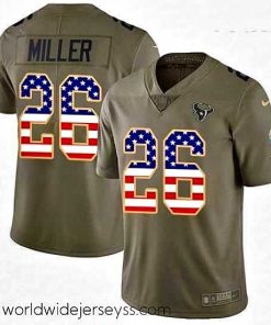 Exquisitely designed Nike Houston Texans 26 Lamar Miller Limited OliveUSA Flag 2017 Salute to Service NFL Jersey