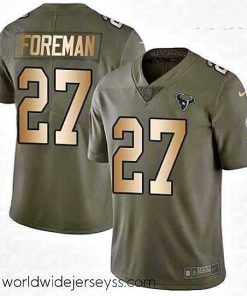 Exceptionally fashioned Nike Houston Texans 27 DOnta Foreman Limited OliveGold 2017 Salute to Service NFL Jersey