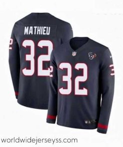 Exquisitely designed Nike Houston Texans 32 Tyrann Mathieu Limited Navy Blue Therma Long Sleeve NFL Jersey