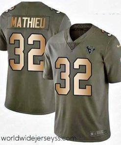 Superbly made Nike Houston Texans 32 Tyrann Mathieu Limited OliveGold 2017 Salute to Service NFL Jersey