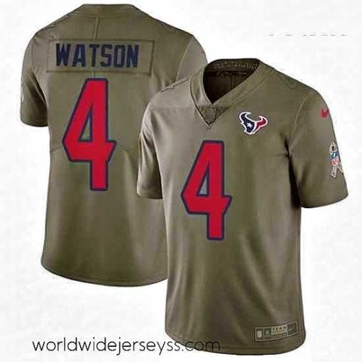 Exquisitely designed Nike Houston Texans 4 Deshaun Watson Limited Olive 2017 Salute to Service NFL Jersey