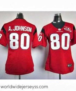 Finely crafted Nike Houston Texans #80 Andre Johnson Red NFL Jerseys W 10th Patch