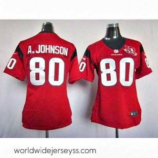 Finely crafted Nike Houston Texans #80 Andre Johnson Red NFL Jerseys W 10th Patch