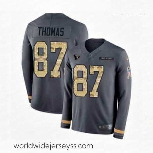 Exceptionally fashioned Nike Houston Texans 87 Demaryius Thomas Limited Black Salute to Service Therma Long Sleeve NFL Jersey