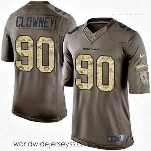 Exceptionally fashioned Nike Houston Texans 90 Jadeveon Clowney Elite Green Salute to Service NFL Jersey
