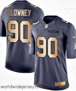 Exquisitely designed Nike Houston Texans 90 Jadeveon Clowney Limited BlackGold Salute to Service NFL Jersey