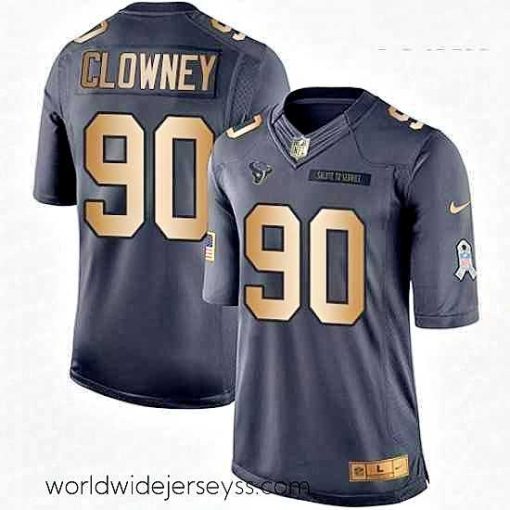 Exquisitely designed Nike Houston Texans 90 Jadeveon Clowney Limited BlackGold Salute to Service NFL Jersey