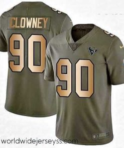 Exceptionally fashioned Nike Houston Texans 90 Jadeveon Clowney Limited OliveGold 2017 Salute to Service NFL Jersey