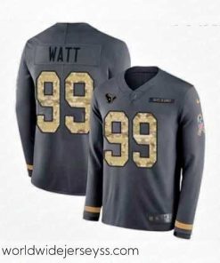 Exquisitely designed Nike Houston Texans 99 JJ Watt Limited Black Salute to Service Therma Long Sleeve NFL Jersey