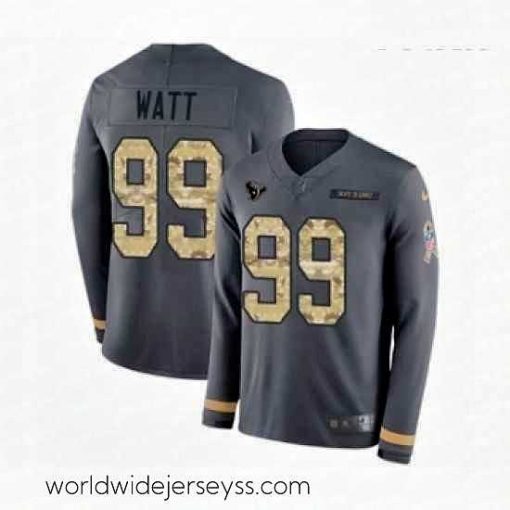 Exquisitely designed Nike Houston Texans 99 JJ Watt Limited Black Salute to Service Therma Long Sleeve NFL Jersey