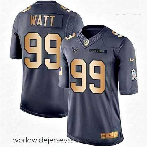 Exceptionally fashioned Nike Houston Texans 99 JJ Watt Limited BlackGold Salute to Service NFL Jersey