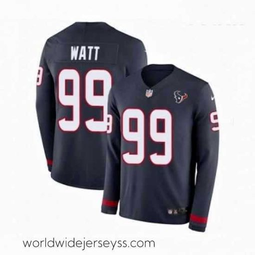 Finely crafted Nike Houston Texans 99 JJ Watt Limited Navy Blue Therma Long Sleeve NFL Jersey