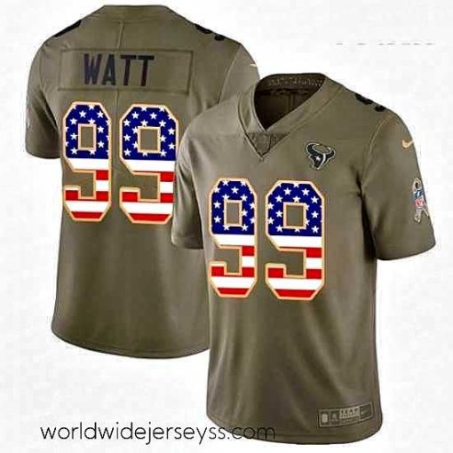 Exquisitely designed Nike Houston Texans 99 JJ Watt Limited OliveUSA Flag 2017 Salute to Service NFL Jersey