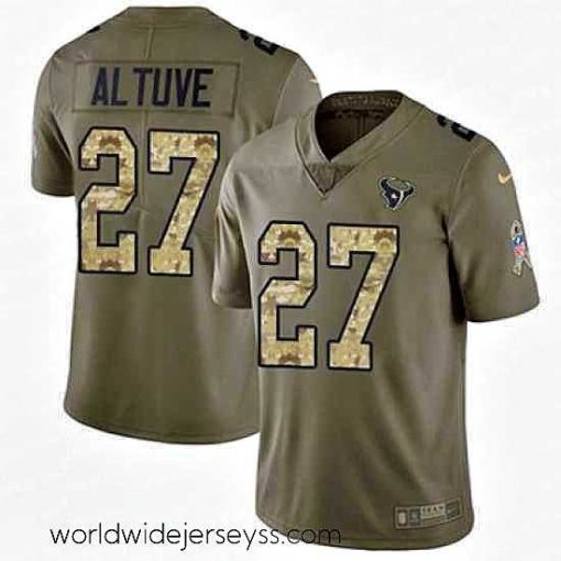 Finely crafted Nike Texans #27 Jose Altuve Olive Camo Stitched NFL Limited 2017 Salute to Service Jersey