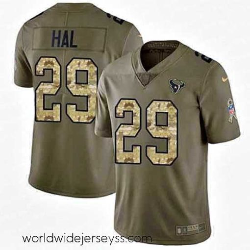 Finely crafted Nike Texans #29 Andre Hal Olive Camo Stitched NFL Limited 2017 Salute to Service Jersey