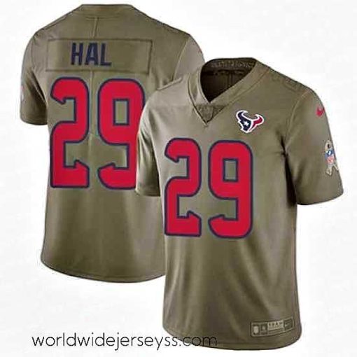 Superbly made Nike Texans #29 Andre Hal Olive Stitched NFL Limited 2017 Salute to Service Jersey