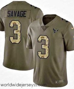 Marvelously styled Nike Texans #3 Tom Savage Olive Camo Stitched NFL Limited 2017 Salute to Service Jersey