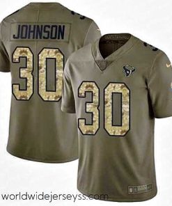 Superbly made Nike Texans #30 Kevin Johnson Olive Camo Stitched NFL Limited 2017 Salute to Service Jersey