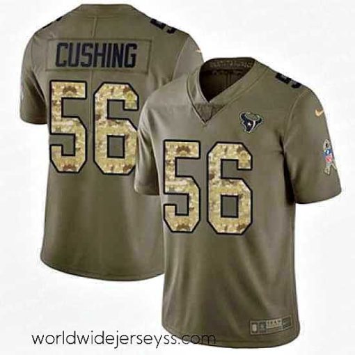 Exquisitely designed Nike Texans #56 Brian Cushing Olive Camo Stitched NFL Limited 2017 Salute to Service Jersey