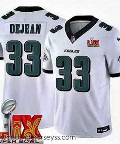 Exceptionally fashioned Philadelphia Eagles Cooper DeJean #33 White 2024 2025 Super Bowl LIX F.U.S.E Stitched NFL Jersey