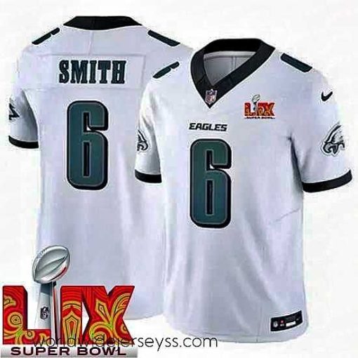 Finely crafted Philadelphia Eagles DeVonta Smith #6 White 2024 2025 Super Bowl LIX F.U.S.E Stitched NFL Jersey