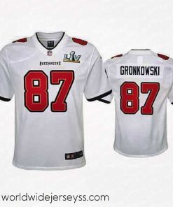 Superbly made Rob Gronkowski Buccaneers White Super Bowl Lv Game Jersey