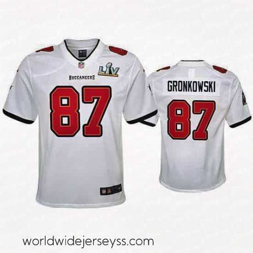Superbly made Rob Gronkowski Buccaneers White Super Bowl Lv Game Jersey