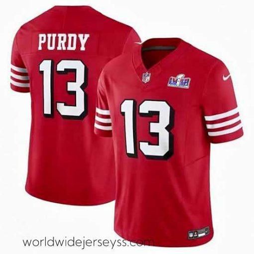 Marvelously styled San Francisco 49ers 13 Brock Purdy 2023 F.U.S.E  New Red Vapor Untouchable Limited Stitched Football 2024 Super Bowl LVIII Jersey