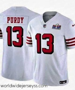 Exquisitely designed San Francisco 49ers 13 Brock Purdy 2023 F.U.S.E  New White Vapor Untouchable Limited Stitched Football 2024 Super Bowl LVIII Jersey