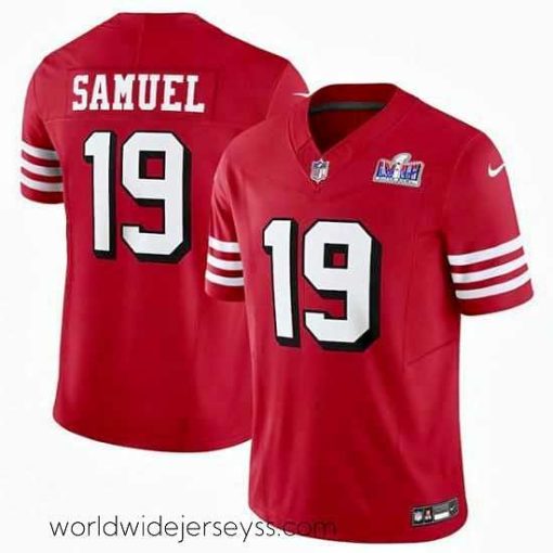 Exquisitely designed San Francisco 49ers 19 Deebo Samuel New Red 2023 F.U.S.E  Vapor Untouchable Limited Stitched Football 2024 Super Bowl LVIII Jersey