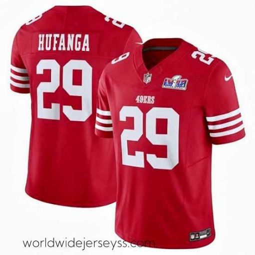 Exquisitely designed San Francisco 49ers 29 Talanoa Hufanga Red 2023 F.U.S.E  With John Madden Patch Vapor Limited Stitched Football 2024 Super Bowl LVIII Jersey