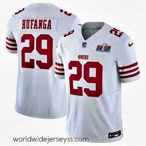 Exceptionally fashioned San Francisco 49ers 29 Talanoa Hufanga White 2023 F.U.S.E  With John Madden Patch Vapor Limited Stitched Football 2024 Super Bowl LVIII Jersey