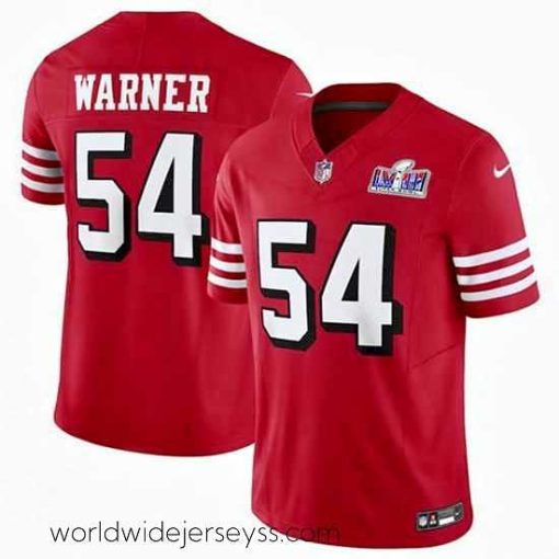 Superbly made San Francisco 49ers 54 Fred Warner New Red 2023 F.U.S.E  Vapor Untouchable Limited Stitched Football 2024 Super Bowl LVIII Jersey