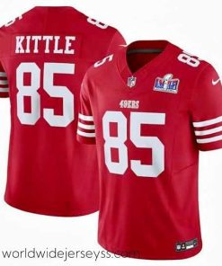 Marvelously styled San Francisco 49ers 85 George Kittle Red 2023 F.U.S.E  Vapor Untouchable Limited Stitched Football 2024 Super Bowl LVIII Jersey