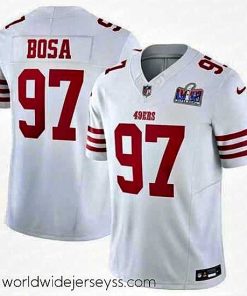 Marvelously styled San Francisco 49ers 97 Nick Bosa White 2023 F.U.S.E  Vapor Untouchable Limited Stitched Football 2024 Super Bowl LVIII Jersey
