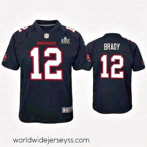 Finely crafted Tom Brady Buccaneers Black Super Bowl Lv Game Fashion Jersey