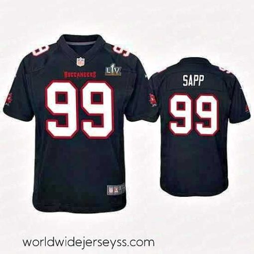 Marvelously styled Warren Sapp Buccaneers Black Super Bowl Lv Game Fashion Jersey