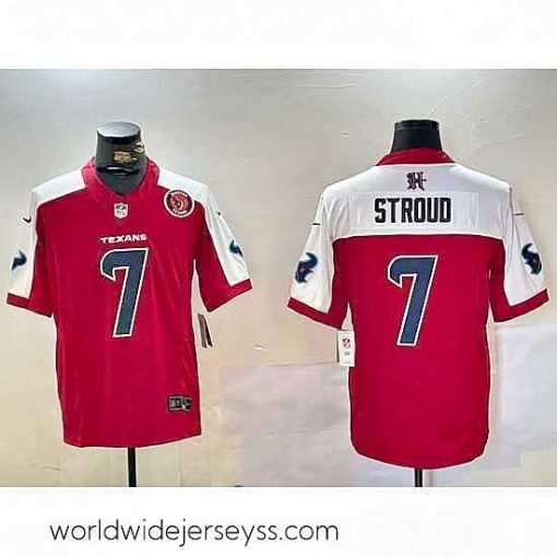 Marvelously styled houston texans 7 c j stroud red white 2024 F.U.S.E vapor limited stitched jersey S3